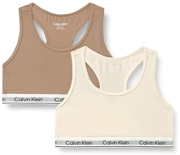 Calvin Klein Jeans Mädchen Bralette G80G800742 Bralette, Braun (Whitecapgray/Woodsmoke), 14-16 Jahre, Braun (Whitecapgray/Woodsmoke), 14-16 Jahre