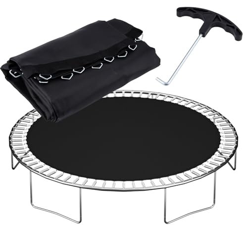 NONMON Trampoline Replacement Mat Fits 15 ft Round Trampoline Frame with 96 V-Hooks Fits 6.5-7 inch Trampoline Mat, UV-Resistant, with Spring Hook(Not Include Spring)