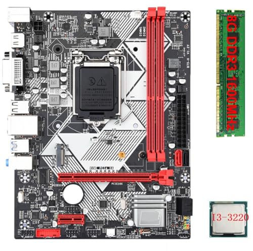 JNJOOD B75-H I3-3220 CPU + 1X8G DDR3 1600MHz RAM LGA 1155 USB 3.0 3.0 Placa base Desktop Accesorios Piezas