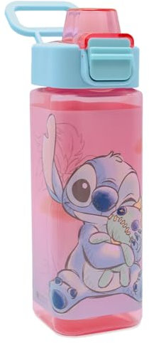 ms móvil shop Cantimplora Infantil Stitch 500ml | Botella Cuadrada con Tapa Hermética y Asa | Diseño Oficial OHANA Dreams Family | Libre de BPA | Ideal para Escuela, Regalo, Excursiones y Picnic