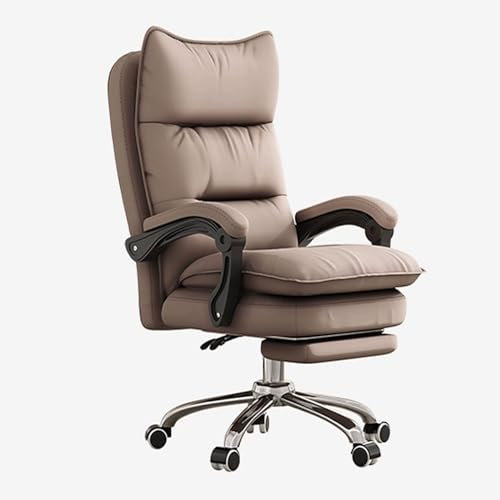 Ergonomic Big and Tall Gaming Chair with Wheels for Adults Height Adjustable Desk Chair with Thick Back and Armrest (Beige)