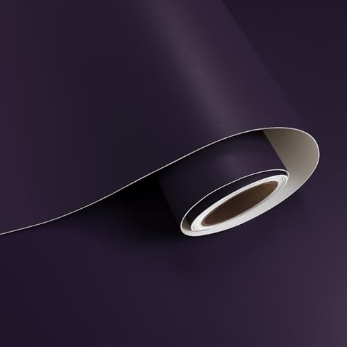 VaryPaper Tapete Selbstklebend Dunkelviolett Modern 40cmx200cm Klebefolie Möbel Violett Matt Wandtapete Wohnzimmer Schlafzimmer Arbeitsplatte Folie Klebefolie Tisch Kommode Regal Schrankfolie