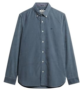 Superdry Classic Needle Cord Long Sleeve Shirt 2XL Blue