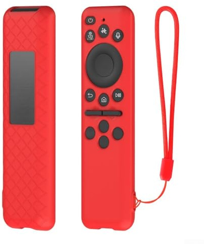 Lastdaytime Funda protectora de silicona para Samsung TV, cubierta remota, funda de silicona con textura antideslizante (rojo)