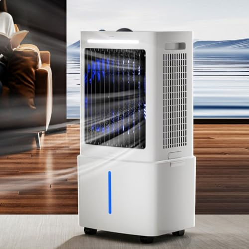 Condizionatore Portatile Senza Tubo, 12L Umidificatore Ambiente, Ventilatore, Raffrescatore d'Aria, 12H Timer Telecomando Ventilatore Aria Fredda, Tre Livelli di velocità