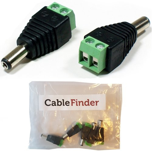 Loops 5x 5.5mm x 2.1mm DC Male Screw Terminal Connector - CCTV Jack Socket Power Adapter