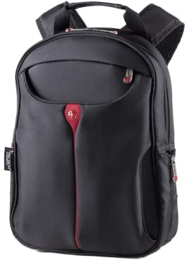 Kross Precision 16.1” Business Rucksack “Back Pack Classic” – lightweight Daypack für Laptops / Notebooks / Netbooks – Schwarz, rot