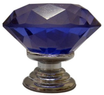 Tangpan 30mm Crystal Glass Door Knobs Cabinet Drawer Pull Handle Color Blue Pack of 8