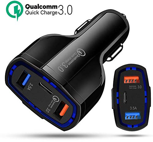 ULTRICS Car Charger Adapter, Cigarette Lighter USB Charger 36W 12V USB Socket, PD 3.0 Fast USB C Car Phone Chargers for iPhone 16 15 14 13 Pro Max iPad Samsung S24/S23/S22 Pixel (Black)