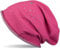 styleBREAKER Unisex Stoff Beanie Mütze mit Vintage Löcher und Rollrand im Destroyed Used Look, Longbeanie 04024052, Farbe:Pink-Grau