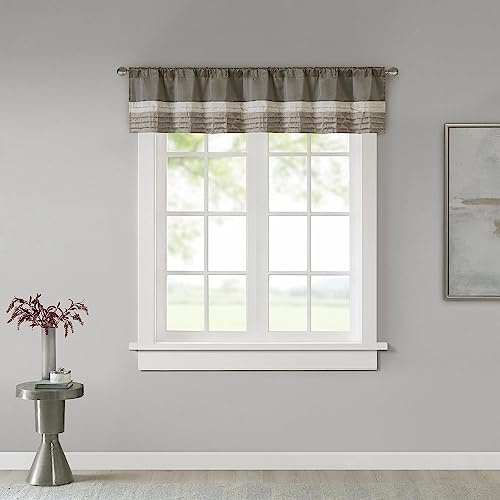 Madison Park Amherst Rod Pocket Valance for Window, 1-Panel, 50x18 Natural