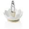 BRANDANI 54605 Zigozago-Piatto in Porcellana e bambù Naturale con schiaccianoci, Bianco
