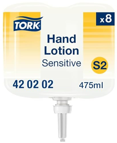 Tork flüssige Hand & Body Lotion für sensible Haut S2, Parfümfrei, 8 Flakons,8 x 475 ml, 420202