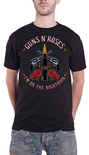 Guns N' Roses T Shirt Night Train Band Logo Nouveau Officiel Homme Noir Size M