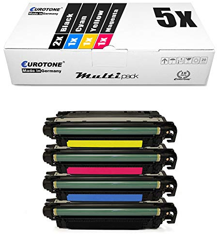 5X Müller Printware kompatibler Toner für HP Color Laserjet Enterprise CP 5525 XH DN N ersetzt CE270A-73A 650A