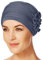 Christine Headwear Lotus Turban Damen Blau | Chemo Kopfbedeckung Damen | Kopftuch für Damen Mit Haarausfall | Chemo Mütze Damen Auf 95% Viskose Bambus 5% Elasthan