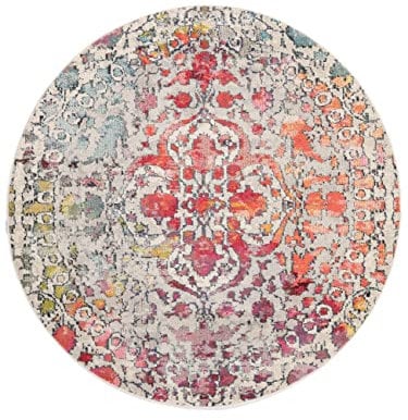 RugVista, Kaleidoscope, Teppich, Mittelflor, ∅ 150 cm, Rund, Modern, Oeko-Tex Standard 100, Polypropylene, Flur, Schlafzimmer, Küche, Wohnzimmer, Multi, Mehrfarbig