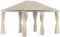 Outsunny Cenador de Jardín 4x3 m Pabellón de Exterior con 6 Paredes Laterales 8 Orificios de Drenaje y Marco de Acero Gazebo para Fiestas Patio Terraza Caqui