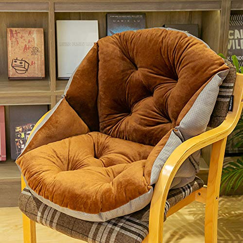 Stuhlauflage,Plüsch Sitzpolster Niedriglehner Stuhlkissen mit Rückenteil Polsterauflage Gartenstuhl Kissen Sofa Sessel Rollstuhl Gestepptes Sitzauflage,Sitzkissen für Auto,Büro und Boden C 45x53CM