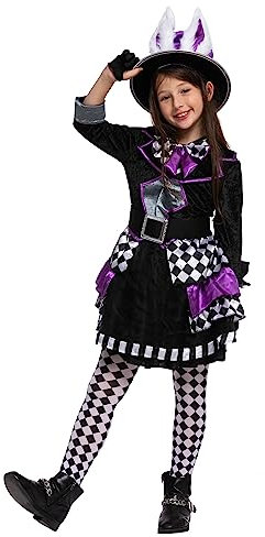 Spooktacular Creations Kinder Mädchen Dark Mad Hutter Kostüm für Halloween (Größe S (5-7 Jahre))