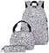 LICHENGTAI Zaino Leopardo per Ragazze Arcobaleno, 3 in 1 Set di Zaini Borsa Scuola, Borsa per il Pranzo, Astuccio, Zainetto Colorato Glitter Zaino da Bambina Zainetti per Bambini, Rosa