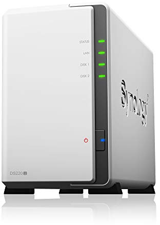 Synology DS220j - Stazione di disk NAS a 2 bay (Realtek RTD1296 512MB Ram 1xRJ-45 1GbE LAN) bundle con 2 x 4TB WD RED Plus HDD (WD40EFZX - 68AWUN0)