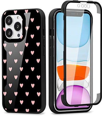 Yoedge Compatible with Apple iPhone 7 Plus/8 Plus Case 5.5 inch, 360° Full Body Shockproof Protective Case with Built-in Screen Protector Silicone TPU Bumper Clear Stylish Design Cover, Love