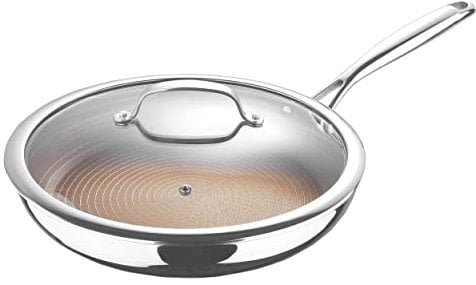 MasterPro GIRO - Sartén con Tapa 30cm - Acero Inoxidable - Revestimiento Antiadherente Ultrarresistente - Mango Tacto Frío - Apta para Horno y Todas Cocinas