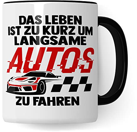 Auto Tasse Geschenk für Autoliebhaber Auto-Schrauber Männer Autofan Auto-Tuner Kaffeetasse Coupe Cabrio Tuning Geschenke für Ihn KFZ Autoverrückt Geschenkidee