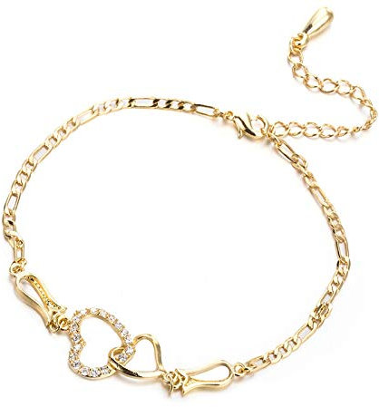 Damen Micro Inlay Zirkon Skelett Hohles Herz Form Armband - Mode Kupfer Schmuck