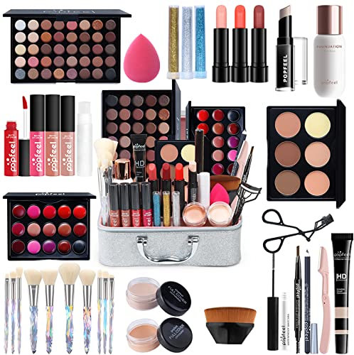 All in One Make Up Set, Make-up Sets, Schminke Set für Frauen, Makeup Set Starter Kit Kosmetik Schmink Set mit Lidschatten Palette, Lippenstift, Eyeliner, Mascara, Pinsel Für Frauen Mädchen