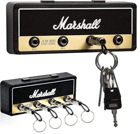 Marshall Schlüsselbrett Schlüsselhalter Wandmontage JCM800 Gitarre Schlüsselanhänger Haken Halterung mit 4 Gitarrenstecker Ein Geschenk für Musikliebhaber