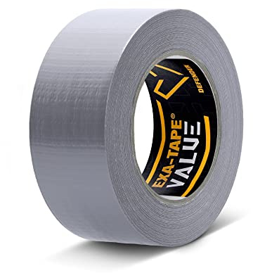 Defender EXA TAPE VALUE – gaffer adhesive tape/fabric adhesive tape for masking, fastening, and marking, very high adhesive strength, easy to remove, easy to tear off, 50 mm × 50 m, glossy black