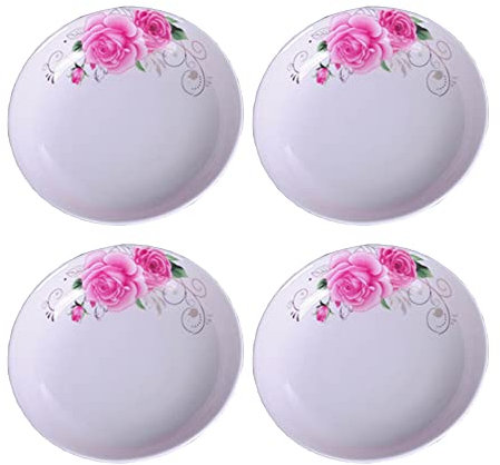 Decohomeforu 10,2 cm Blumen-Keramik-Saucenschale/Gewürzschale/Sushi-Soja-Dip-Schüssel/Vorspeisen-Teller/Servierschale für Küche und Zuhause (4 Stück)