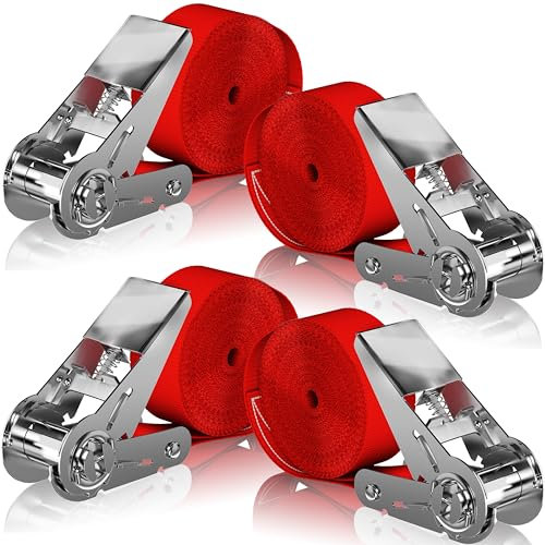 Gnarcore Correas tensoras básicas resistentes a la intemperie con carraca [4 m/6 m] – 300 kg de fuerza de tracción para asegurar la carga sin problemas – Cómoda correa de amarre para aficionados al