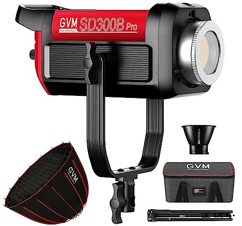 GVM Kit d'éclairage vidéo Bicolore 300 W avec boîte à lumière et Support Bowens CCT 2700 K ~ 6800 K CRI 97+ éclairage continu pour la Photographie