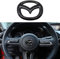 FOXZY Auto Lenkrad Logo Aufkleber für Mazda 3 6 CX-3 CX-5 CX-9, Lenkrad Zubehör Dekoration Auto-Innenzubehör,A Black