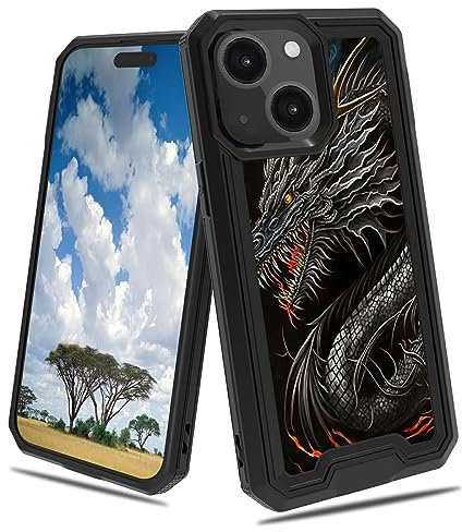 CGFGHHUY for iPhone 15 Case for iPhone 15 Phone Case 2 in 1 Dual Layer Hard PC Soft TPU Shock Proof Drop Protective Phone Cover for iPhone 15 6.1 inch 2023 - China Dragon