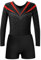 Jugaoge Mädchen Turnanzug Strasssteine Gymnastikanzug Langarm Trikotanzug mit Bein Sport Yoga Fitness Training Shorts Kurze Hose Tanz Kleidung Set Rot 122-128