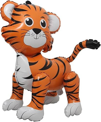 Tiger Folienballon, Tiger Luftballon, XXL Folienballon Tiere, Tier Riesenballon, Waldtiere Geburtstag Luftballons, Kindergeburtstag Party Ballon Deko