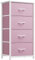 YITAHOME Kommode, Schrank, Aufbewahrungsschrank, 4 Schubladen aus Stoff mit Griffen, Aufbewahrungskommode, Rosa