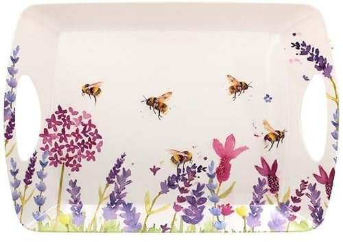 Lesser & Pavey British Designed Serving Tray | Dinner Tray for Multiple Uses Around The Home | Lavender & Bees Trays for Food Serving Or Drinks Serving - Jennifer Rose Gallery