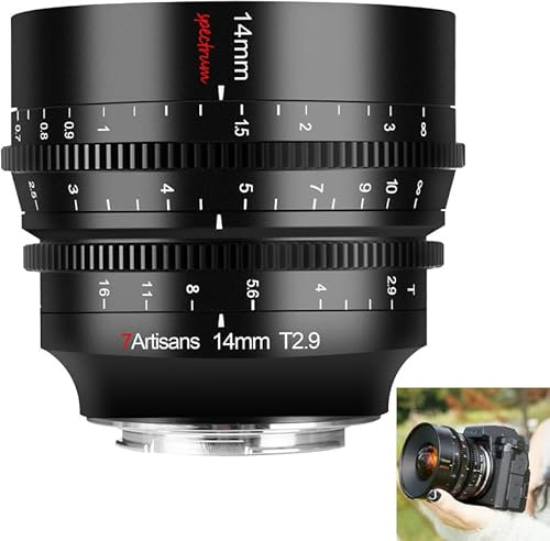 7artisans 14 mm T/2.9 Cine-Objektiv, Vollformat-Ultraweitwinkel, große Blende für L-Mount FP FP-L, S1 S1R S1H S5, SL SL1 SL2.