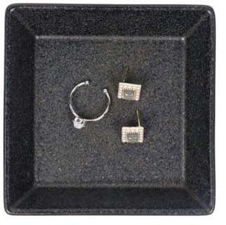Nwvuop Plato de cerámica para joyas, soporte para anillos, cuenco para llaves, para pasillos, regalos para mujeres (negro)