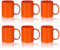 SZNIUSHAO Multi-Coloured Ceramic Mugs Set of 6-11.2 oz / 330ml -Coffee Mugs-Cappuccino-Tea Cups- Hot Chocolate Cups-Orange Suit (Orange)