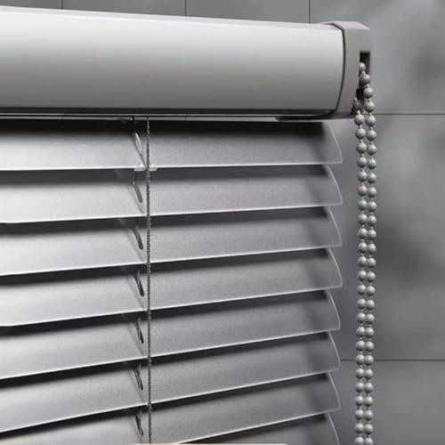 SANJIAOJIA Jalousien aus Metall und Aluminium,Silber Alu-Jalousie,Verdunkelungsrollos,25mm Lamellen Jalousette Für Innen,Tür Fenster Rollo,Anpassbar Farbe,Breite × Höhe (130cm x 210cm)