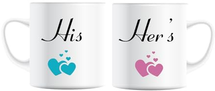Lovely Heart Novelty Gift Mugs, Pair of His & Her's (Both)