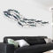 WSNCXFW Wanddekoration mit Fischen aus Metall, Wanddekoration mit Küstenfischen, große Fischschule, Moderne Wandkunst aus Metall, 3D-Fisch-Wandskulptur, perfekt für Wohnzimmer, Schlafzimmer