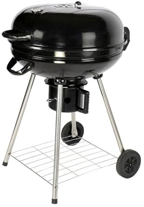 hxoity Grand Barbecue Au Charbon De Bois Extérieur Portable avec 4 Pieds Et Roues Grand Barbecue BBQ Émaillé Robuste Excellent Système De Ventilation pour La Cuisine en Plein Air Arrière-Cour Camping