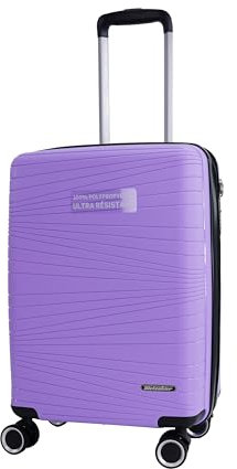 METZELDER Square Valise Rigide 100% Polypropylène Ultra Resistant, souflet Extensible, Serrure Code TSA (Parme (Violet), S (Small) 33L/40L - 55 x 37 x 20cm - 2,8kg)